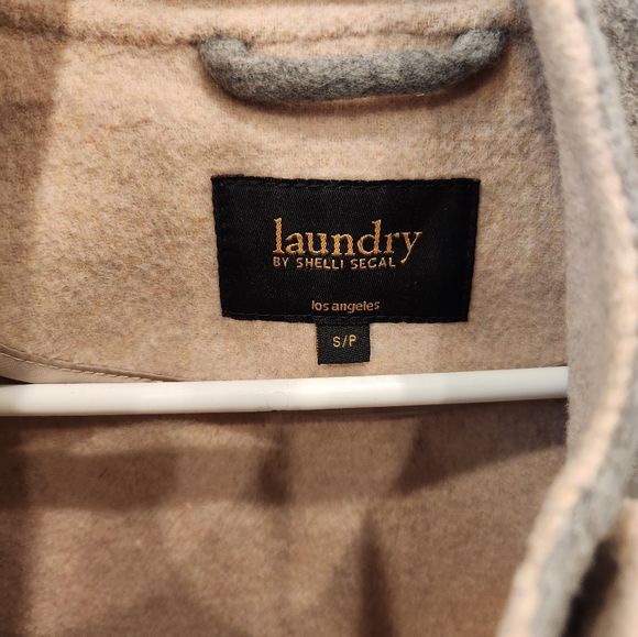 Laundry by Shelli Segal Drape Front Wool Blend Coat, Grey and Light Pink… - Picture 8 of 16